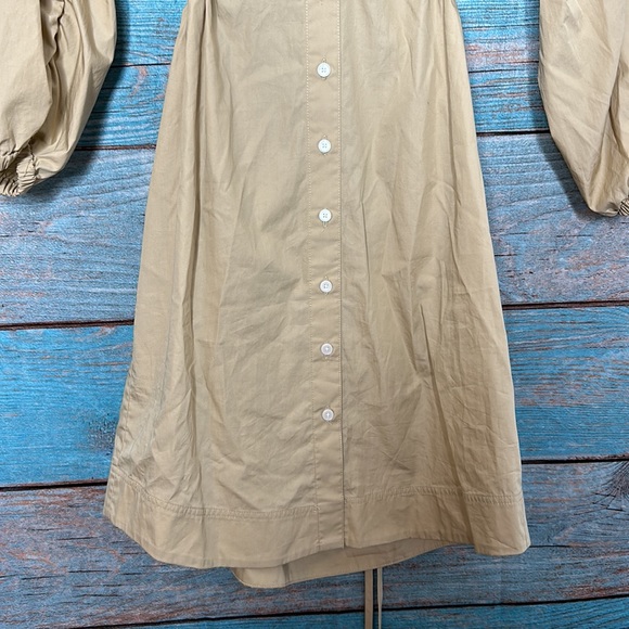 Derek Lam 10 Crosby Jayce Cutout Shirt Dress Size 10 Light Khaki - Picture 5 of 11